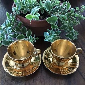 Royal Winton Grimwades gold teacup and saucer